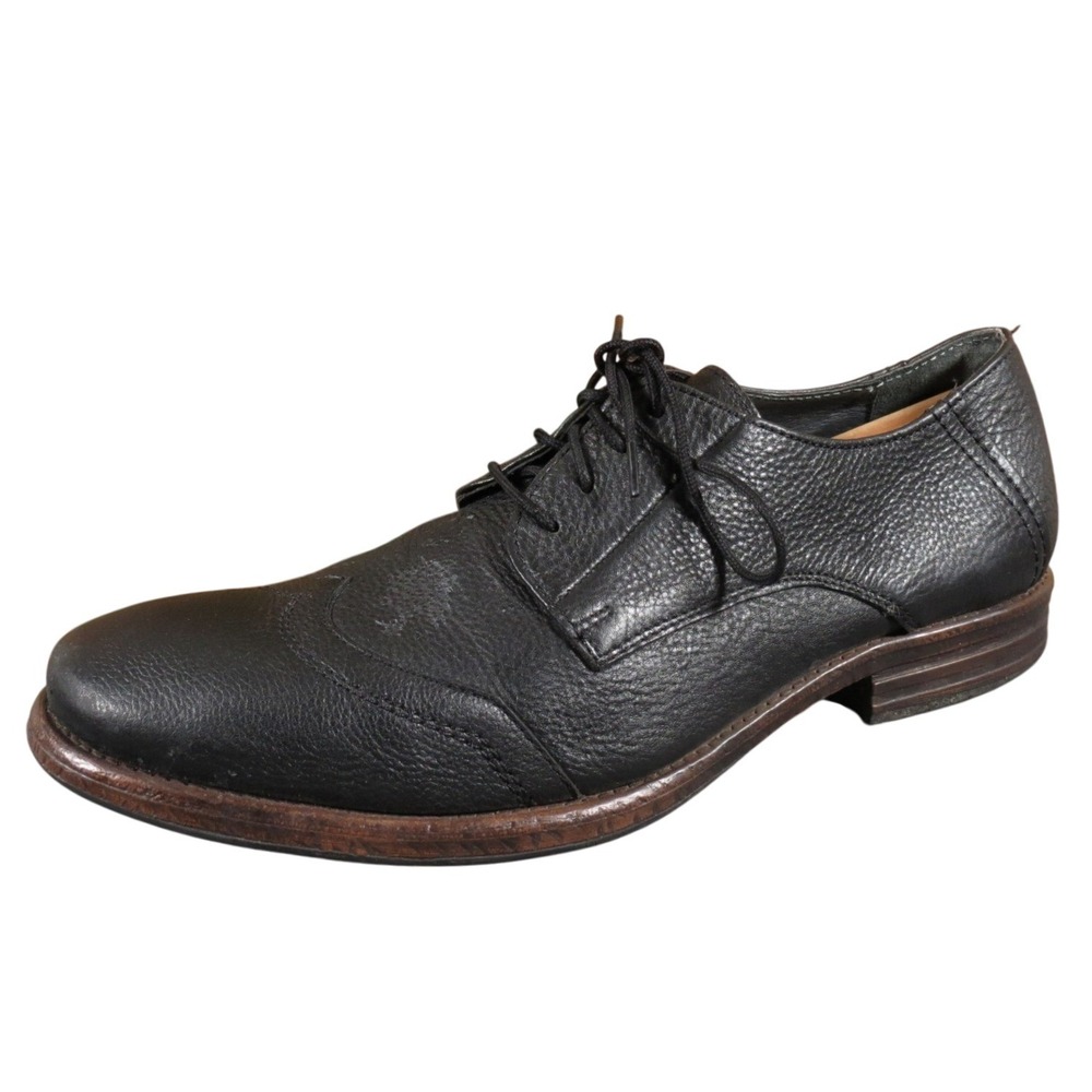 Clarks Men's 9.5 Black Leather Oxford‎ Shoes Classic Lace-Up Dress Style Comfort